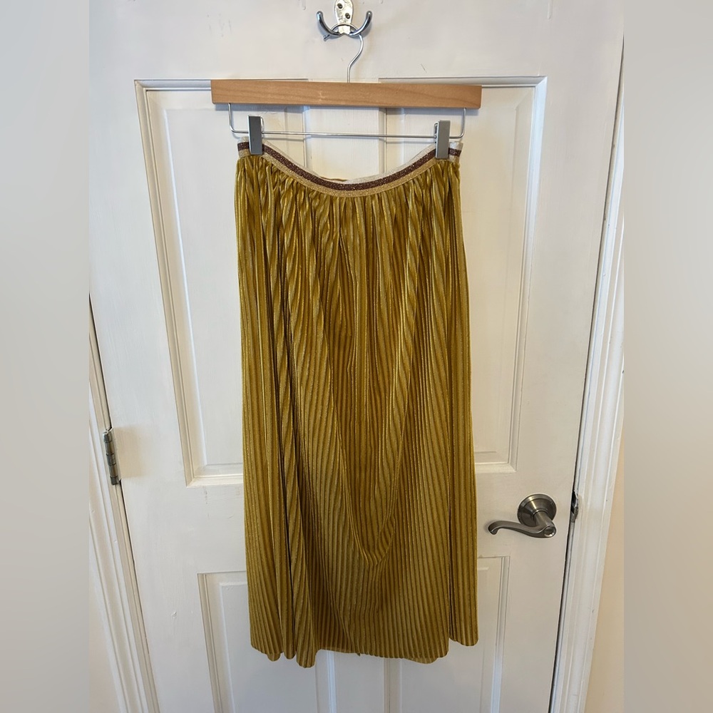 Mystree Gold Velvet Maxi Skirt